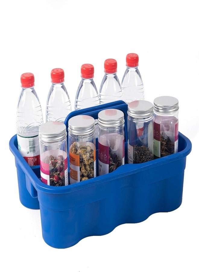 AMIGOS STORE™ 2-Compartment Industrial Caddy Basket - Durable Blue Utility Organizer with Handle for Cleaning Tools, Bathrooms, and Floors-blue - Image 5